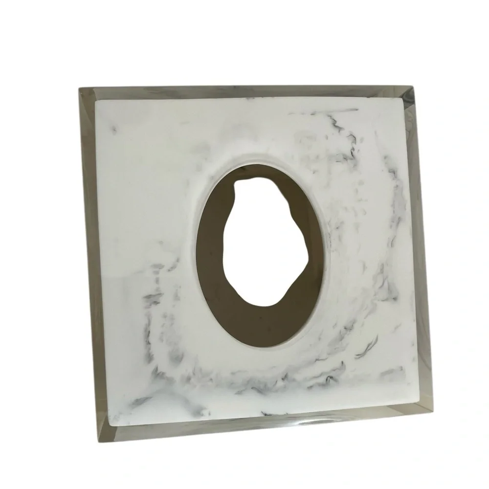 Kassatex Ducale Marble Resin Tissue Holder 5.33” x 5.33” x 5.71”